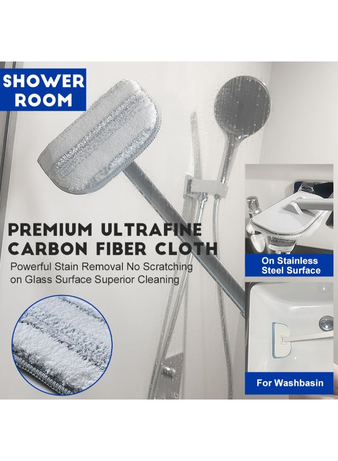 PAACHU Floor Scrub Brush, 3-In-1 Tile Tub Floor Scrubber with Adjustable Long Handle Shower Cleaner Brush and 3 Detachable Replacement Brush Heads for Cleaning Bathroom Kitchen Walls Tub Tile - Image 4